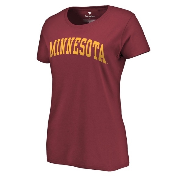 NWT Minnesota Golden Gophers Fanatics Women's Basic Arch T-Shirt - Maroon Large - Picture 2 of 7